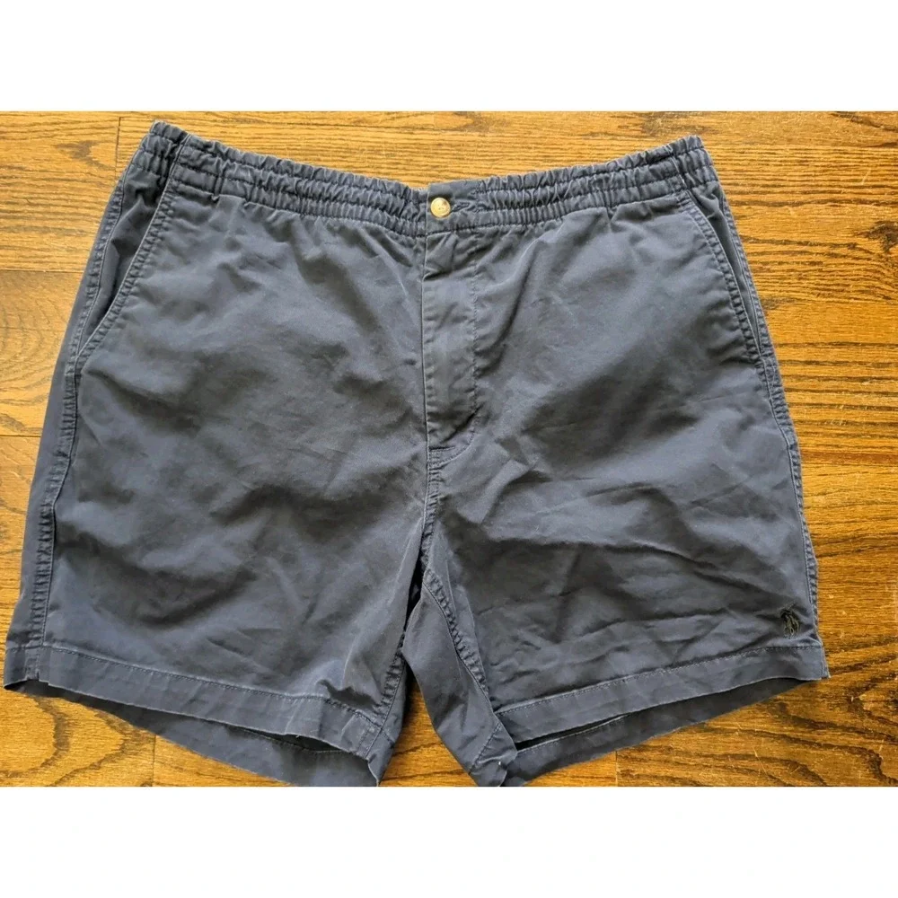 Polo Ralph Lauren Prepster Shorts Sz XL Navy Blue Chino Elastic Waist Beachy